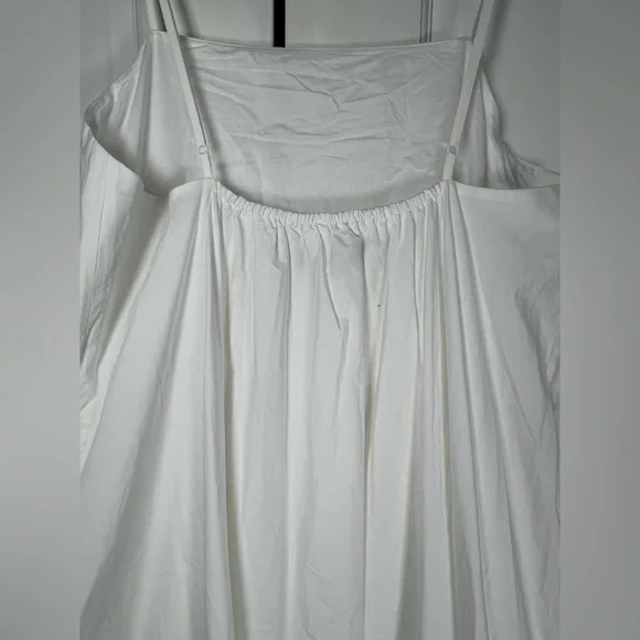 NWT Banana Republic White Lined A-Line Maxi Dress Pockets Adjustable Straps Sz S - Picture 6 of 9
